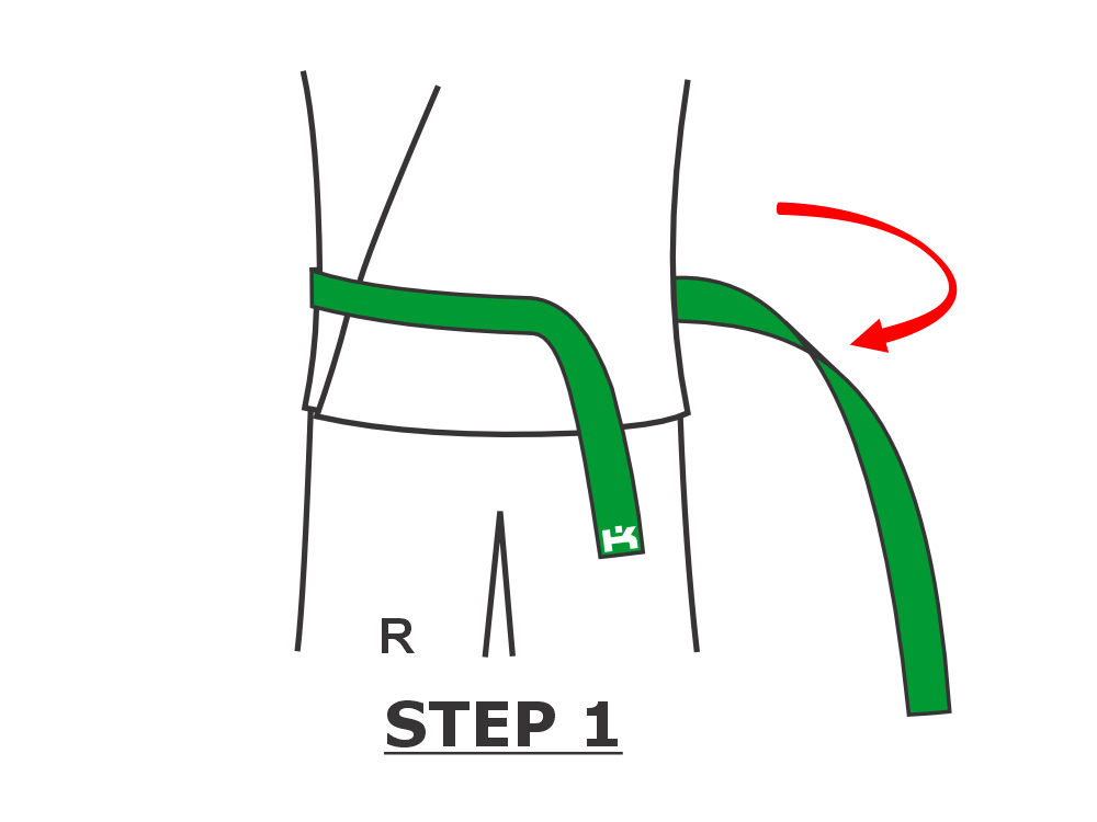 Step 1 - wrap martial arts belt around your body