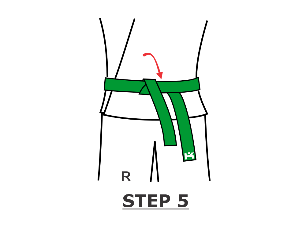 Step 5 - fold belt end down parallel to label end