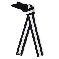 Deluxe Black Belt White Stripe