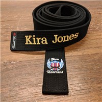 Embroidered Custom Black Belt