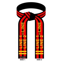 Embroidered Deluxe Black Belt with Double Red Stripe