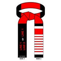 Embroidered Deluxe Black and Red Jujitsu Panel Coral Belt