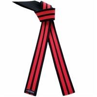 Deluxe Black Belt with Double Red Stripes
