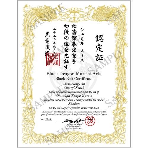 Karate black top belt certification online