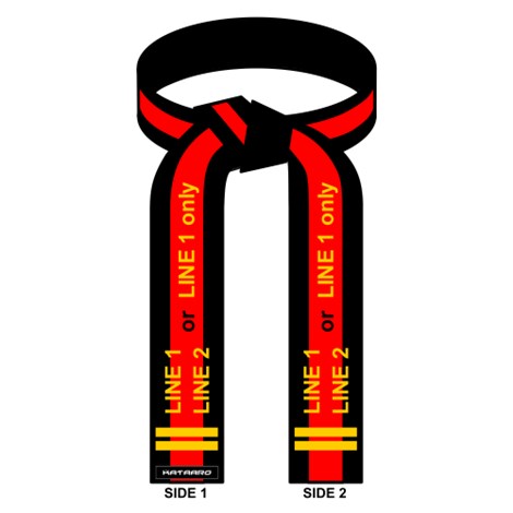 lommetørklæde Erhverv nul Embroidered Martial Arts Deluxe Black Belt Red Stripe - Kataaro