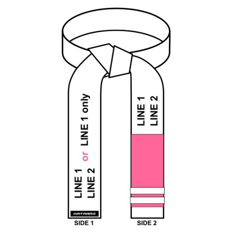 Embroidered Deluxe Breast Cancer Awareness Jujitsu Rank Belt Pink Sleeve