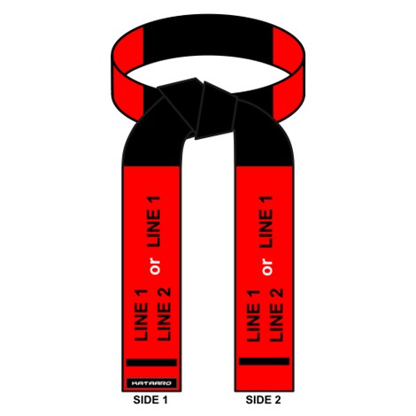 Embroidered Deluxe Red Black Panel Belt