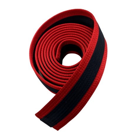 [Prototype] Red Rank Satin Belt with Midnight Blue Stripes (Clearance Item)