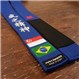 Embroidered BJJ Jujitsu Blue Rank Belt Brazilian Flag Photo