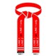Embroidered Deluxe Martial Arts Master Red Belt Silver Border