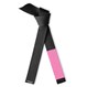 Deluxe Breast Cancer Jujitsu BJJ Black Rank Belt with Pink Sleeve
