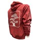 Red Kataaro Martial Arts Bonsai Zip Up Hoodie Side View that shows both the bonsai design on the back as well as the kanji and English on the right sleeve