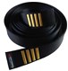 Embroidered Deluxe Martial Arts Satin Black Belt Gold Rank Stripes