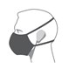 Contoured Ninja Face Mask with Around Head Elastic Fit